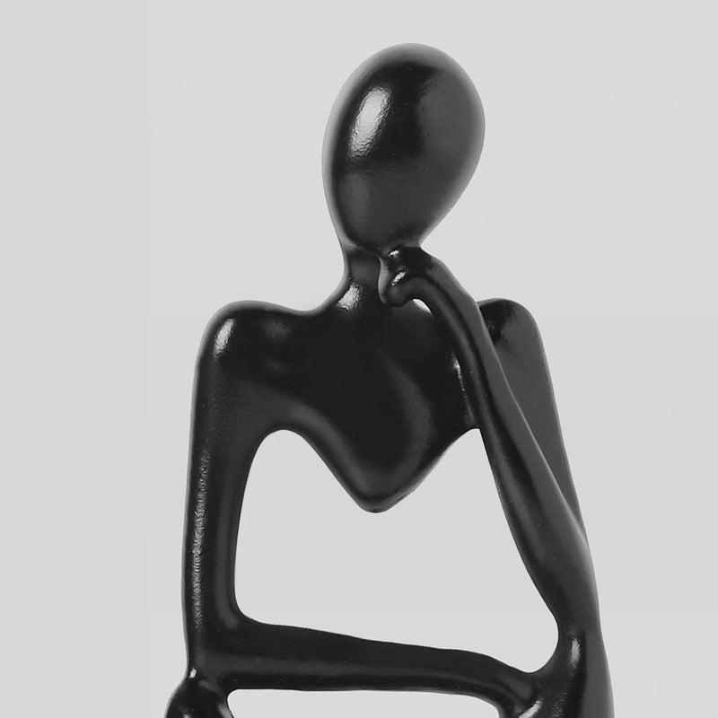 BrownLove 3pcs Decor Blcak Thinker Statue Abstract Art Sculpture，Resin Collectible Figurines for Home Living Room Office Shelf Decoration - Image 2
